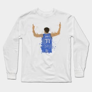 Luka Doncic Paint Splatter Art Long Sleeve T-Shirt